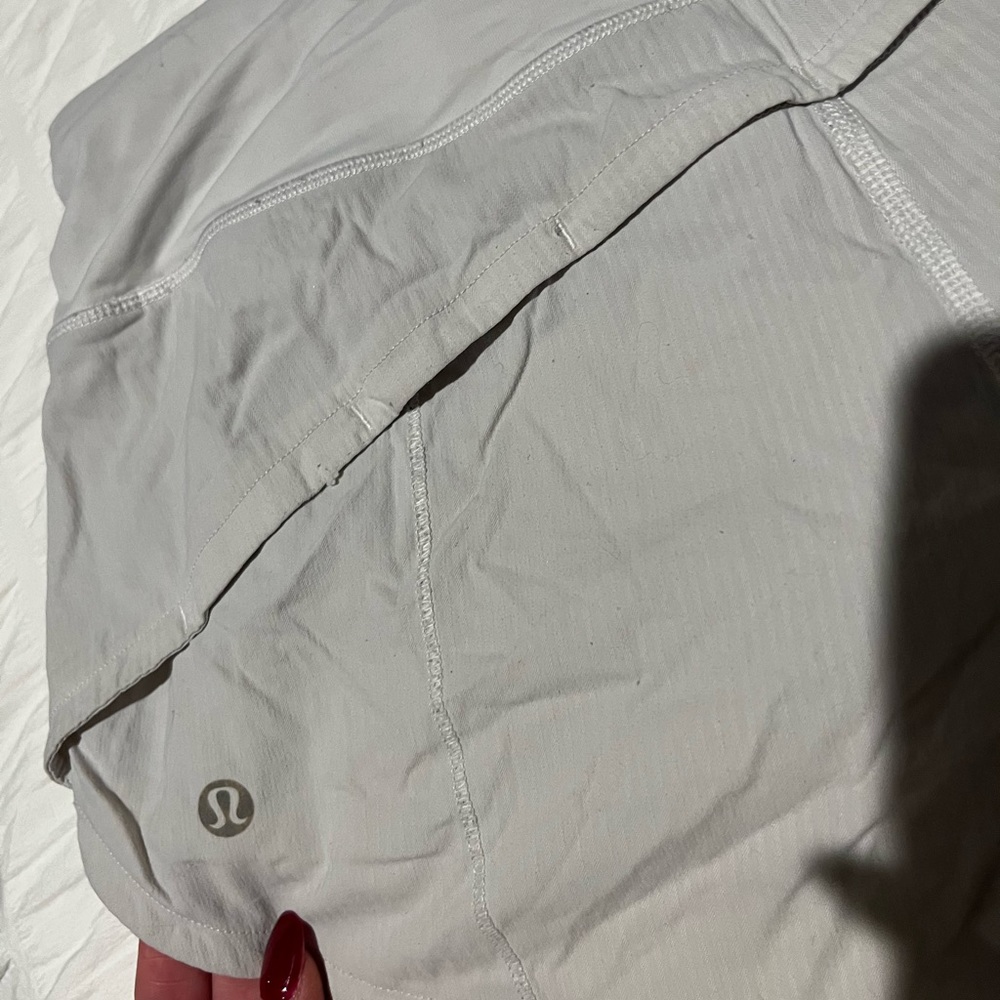 white lululemon shorts